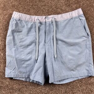 Chubbies Everywear Shorts Mens Large Light Blue Elastic Waist Mesh Liner Snap
